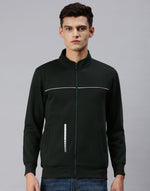 Men Solid Green Sweatshirt-PRFL1041-Darkgreen