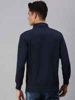 Men Solid Blue Sweatshirt-PRFL1045-Blue