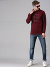 Men Graphic Maroon Sweatshirt-PRFL1047-Maroon