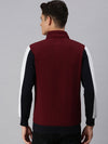 Men Mandarin Collar Printed Maroon Sweatshirt-PRFL1057-Maroon