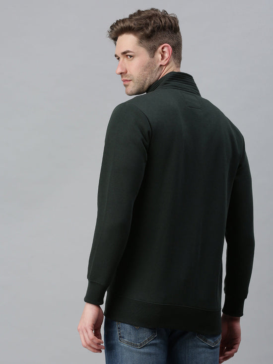 Men Solid Green Sweatshirt-PRFL1058-Green