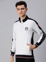 Men Solid White Sweatshirt-PRFL1062-White