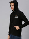 Men Hooded Solid Black Sweatshirt-PRFL1063-Black