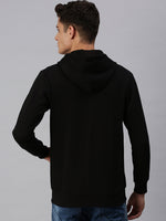 Men Hooded Solid Black Sweatshirt-PRFL1063-Black