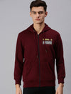 Men Hooded Solid Maroon Sweatshirt-PRFL1063-Maroon