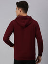 Men Hooded Solid Maroon Sweatshirt-PRFL1063-Maroon