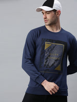 Men Graphic Navy Blue Sweatshirt-PRFL1102A-Navy