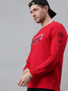 Men Printed Red Sweatshirt-PRFL1102A-Red