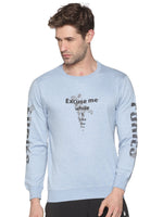 Men Printed Blue Sweatshirt-PRFL1102-Skyblue