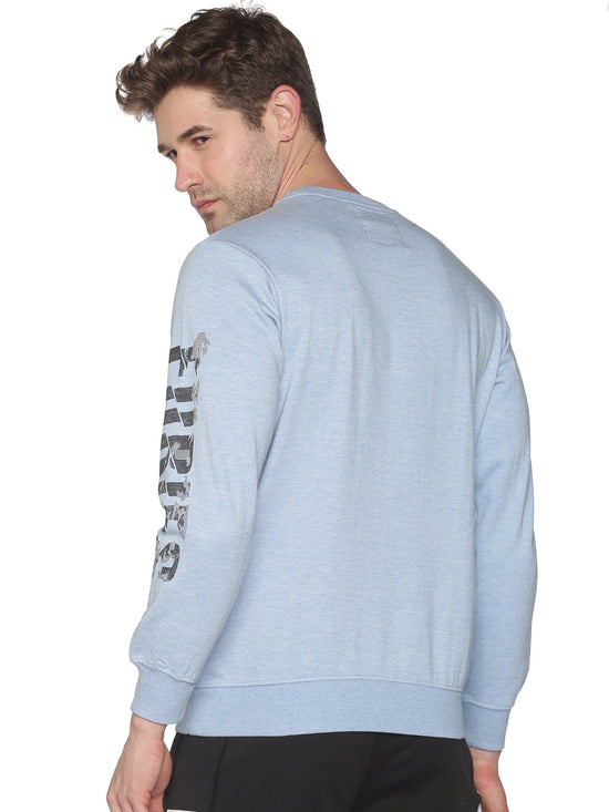 Men Printed Blue Sweatshirt-PRFL1102-Skyblue