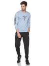 Men Printed Blue Sweatshirt-PRFL1102-Skyblue