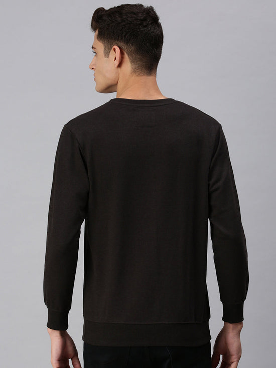 Men Solid Grey Sweatshirt-PRFL1103-Darkgrey