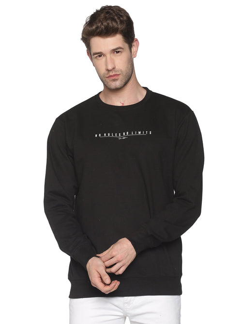 Men Printed Black Sweatshirt-PRFL1104-Black