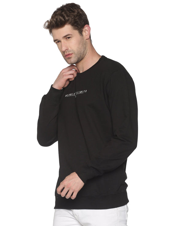 Men Printed Black Sweatshirt-PRFL1104-Black