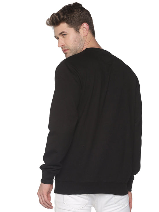 Men Printed Black Sweatshirt-PRFL1104-Black