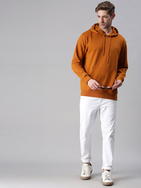 Men Solid Mustard Sweatshirt-PRFL1105-Mustard