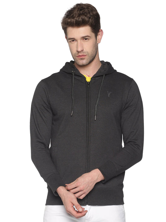 Men Solid Grey Sweatshirt-PRFL1106-Darkgrey