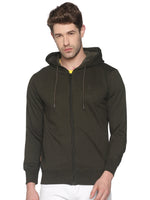 Men Solid Olive Sweatshirt-PRFL1106-Olive