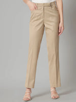 Beige Poly Viscose Pant Suit