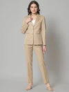 Beige Poly Viscose Pant Suit