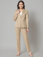 Beige Poly Viscose Pant Suit