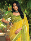 Saree Mall Women's Cotton Blend Yellow Printed Designer Saree With Blouse Piece-PUMPUM11I