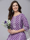 Women's Ethnic Motif Printed Rayon Straight Kurta