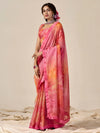 Saree Mall Women's Kota Doria Cotton Pink Printed Designer Saree With Blouse Piece-PUSHPM1002