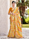 Saree Mall Women's  Blend Yellow Woven Design Designer Saree With Blouse Piece-PVITRA5020