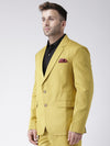 Hangup Men Standard Solid Men Formalwear-PaleYellowBlazer