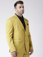 Hangup Men Standard Solid Men Formalwear-PaleYellowBlazer