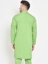 Hangup Men Standard Solid Men's Indian Wear-Parrot_Cotton_LongKurta