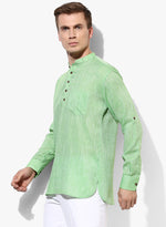 Hangup Men Slim Solid Men's Indian Wear-ParrotKurta