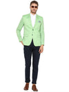 Hangup Men Standard Solid Men Formalwear-ParrotLinenBlazer