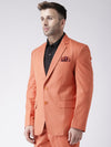 Hangup Men Standard Solid Men Formalwear-PeachBlazer