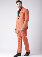 Hangup Men Standard Solid Men Formalwear-PeachBlazer