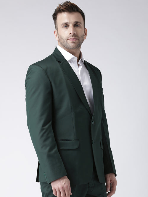 Hangup Men Standard Solid Men Formalwear-PeacockBlazer