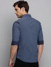 Men Spread Collar Printed Navy Blue Shirt-PeiskosPrints-3411-Navyblue