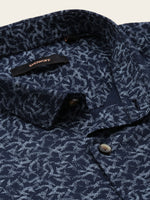 Men Spread Collar Printed Navy Blue Shirt-PicoPrint-2020-Navyblue