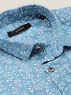 Men Spread Collar Printed Blue Shirt-PicoPrint-2023-Blue