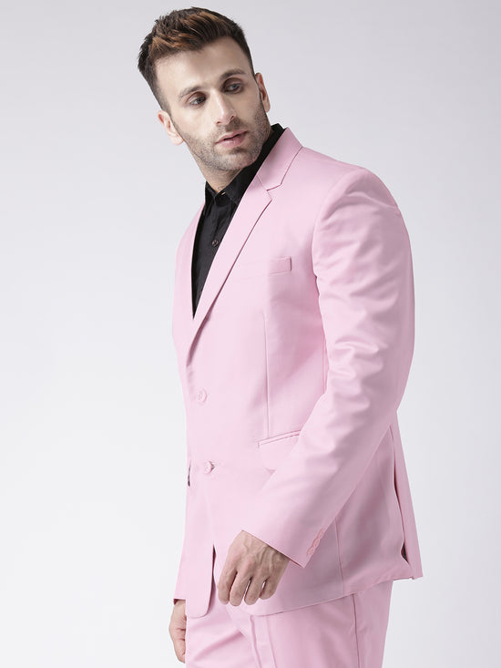 Hangup Men Standard Solid Men Formalwear-PinkBlazer