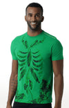 Huetrap Green Mens Short Sleeve Graphic Printed Tshirt-HT17MKGRAGRE00306