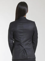 PowerSutra Poly Cotton Single Button Blazer - Black