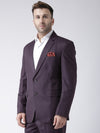 Hangup Men Standard Solid Men Formalwear-PurpleBlazer