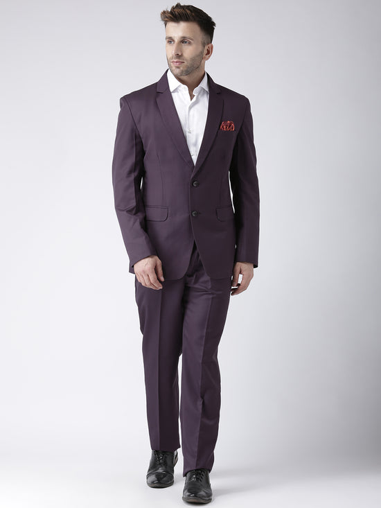 Hangup Men Standard Solid Men Formalwear-PurpleBlazer