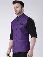 Hangup Men Standard Solid Men's Indian Wear-PurpleMagicNehru