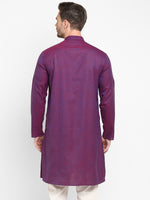 Hangup Men Standard Solid Men's Indian Wear-Purple_OnlyLongKurta