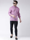 Hangup Men Slim Solid Men's Indian Wear-PurpleShortKurta