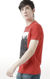 Huetrap Red Mens Short Sleeve Graphic Printed Tshirt-HT17MKGRARED00670