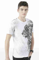 Huetrap White Mens Short Sleeve Graphic Printed Tshirt-HT17MKGRAWHT00531